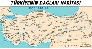 Türkiyenin dağları haritası